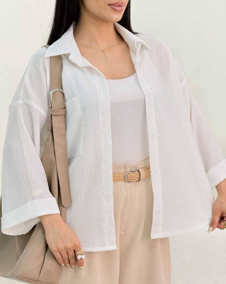 شومیز تک جیب تک رنگ سفید 🥰🎀کد 13164 ترمه