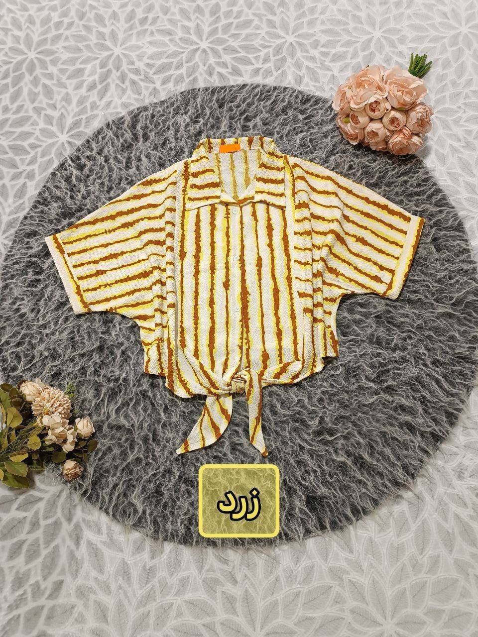 شومیز گره ای(حراجی) ینزی زیبا وشیک با کیفیت وخنک تکرنگ 🤩🤩کد۷۸۷۷ دلتا