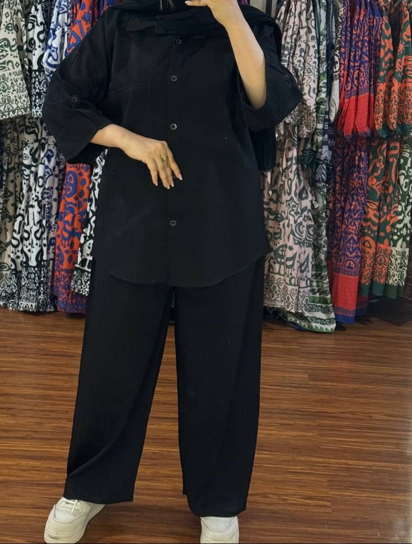 ست شومیز آستین پاکتی محرمی تنخور شیک و کیفیت عالی 😍😎کد13298 چیچک