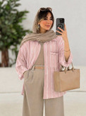 مانتو راه راه نفیس شیک و راحت کیفیت تضمینی ✅❤️😍13368سارین