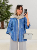 مانتو راه راه نفیس شیک و راحت کیفیت تضمینی ✅❤️😍13368سارین