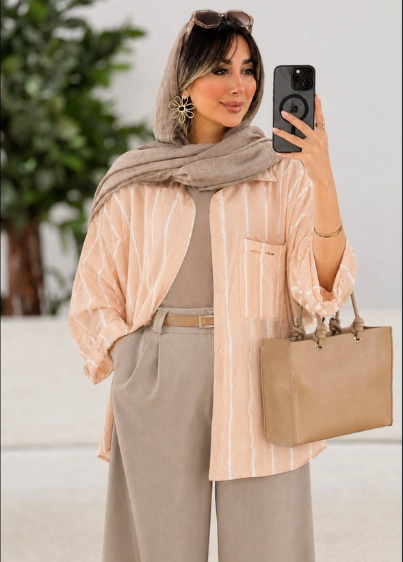 مانتو راه راه نفیس شیک و راحت کیفیت تضمینی ✅❤️😍13368سارین