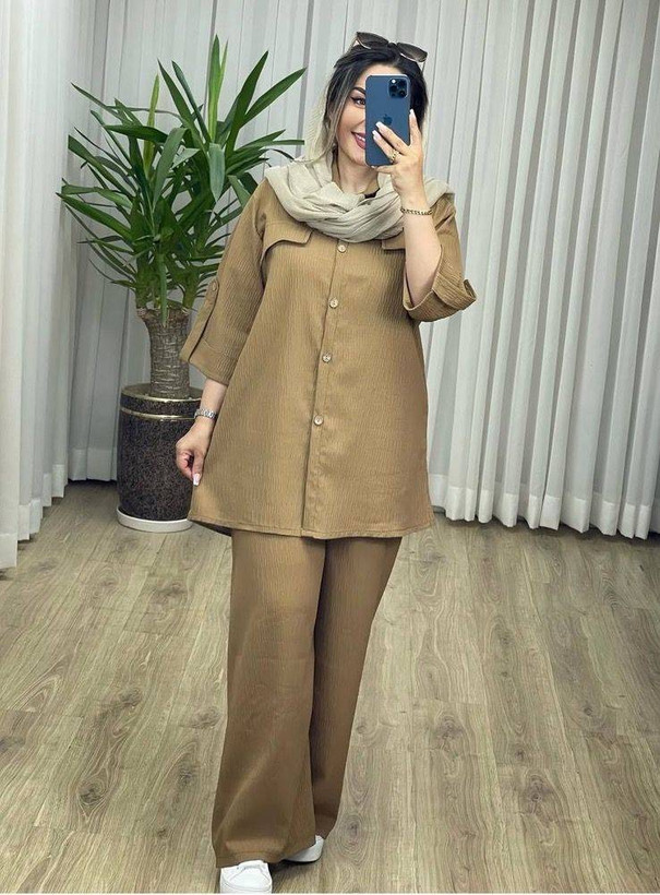 ست مانتو و شلوار شقایق زیبا و خاص کیفیت عالی 😍✅13456سارین