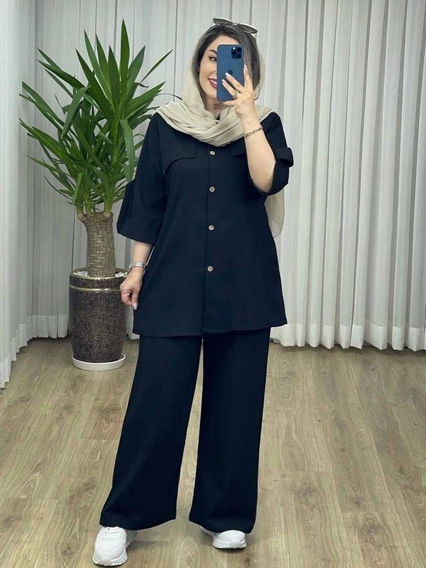 ست مانتو و شلوار شقایق زیبا و خاص کیفیت عالی 😍✅13456سارین