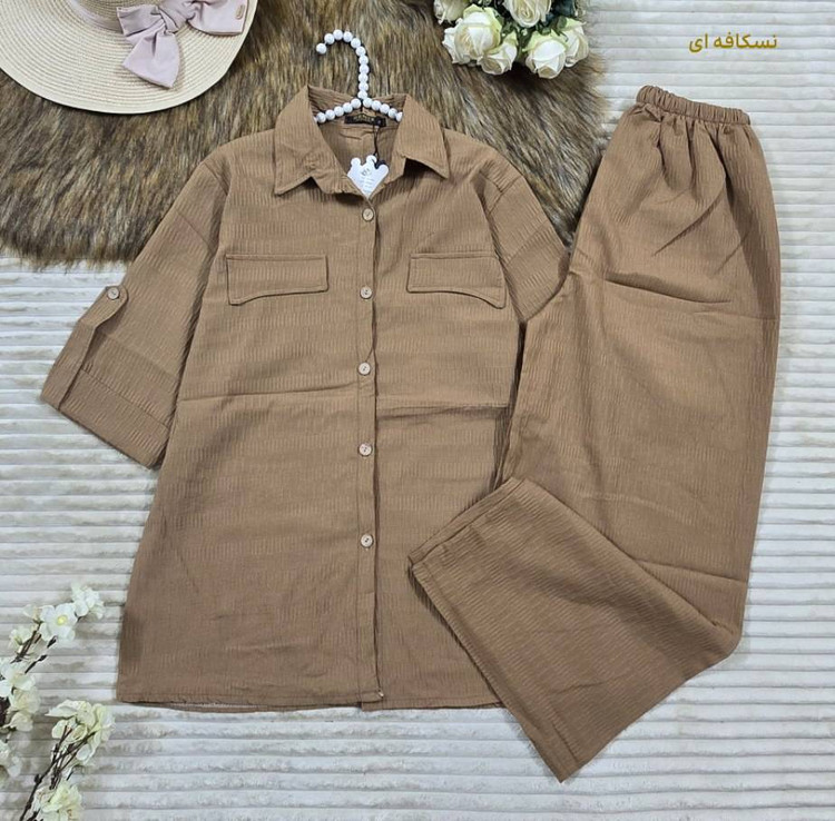 ست مانتو و شلوار شقایق زیبا و خاص کیفیت عالی 😍✅13456سارین
