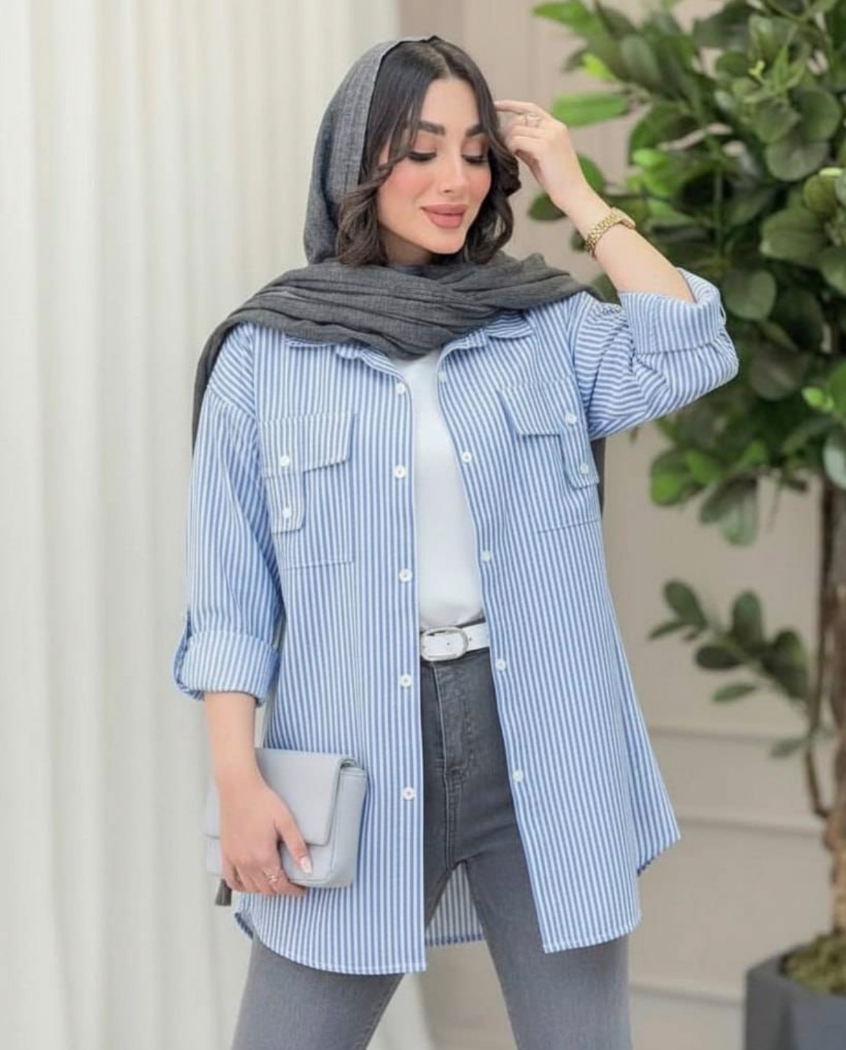 شومیز جیب صلیبی زیبا وجذاب تنخور عالی در رنگبندی 🌈 🌈 کد ۱۳۵۵۳ راشین
