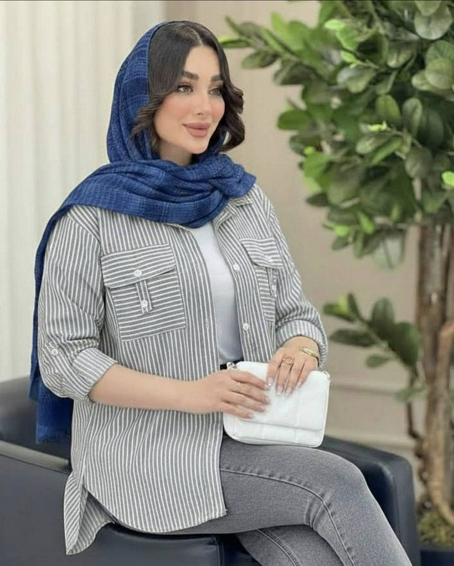 شومیز جیب صلیبی زیبا وجذاب تنخور عالی در رنگبندی 🌈 🌈 کد ۱۳۵۵۳ راشین