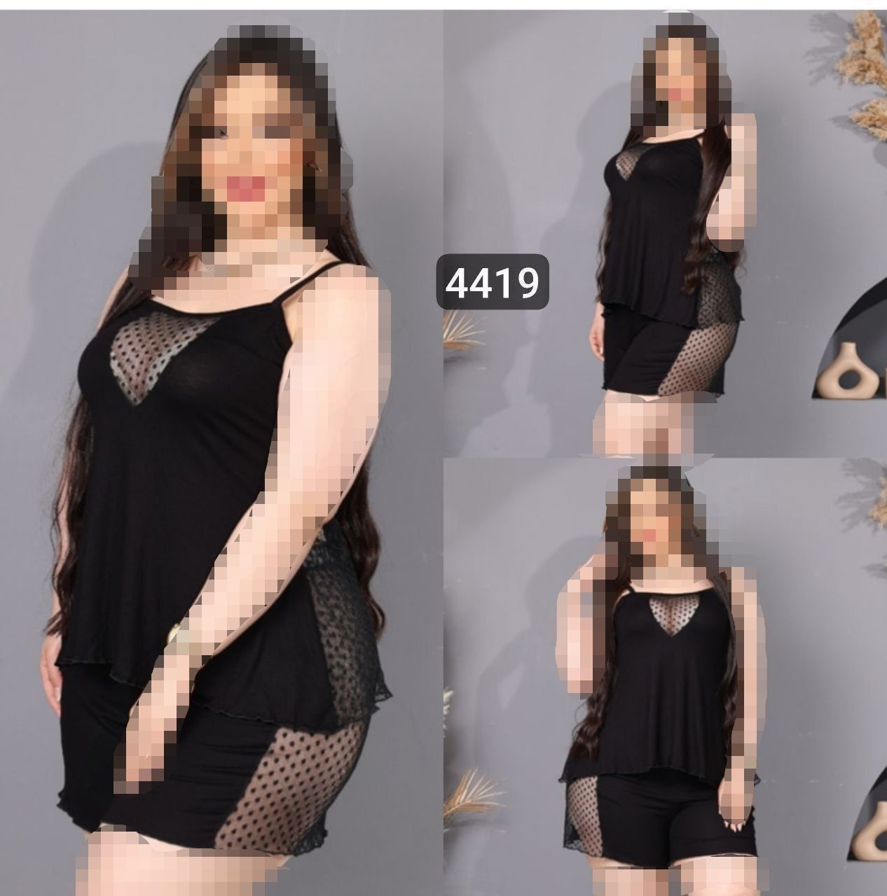 ست تاپ‌شورتک با جنس جودون ۴۴۱۹ بزمی 💞💯🫠