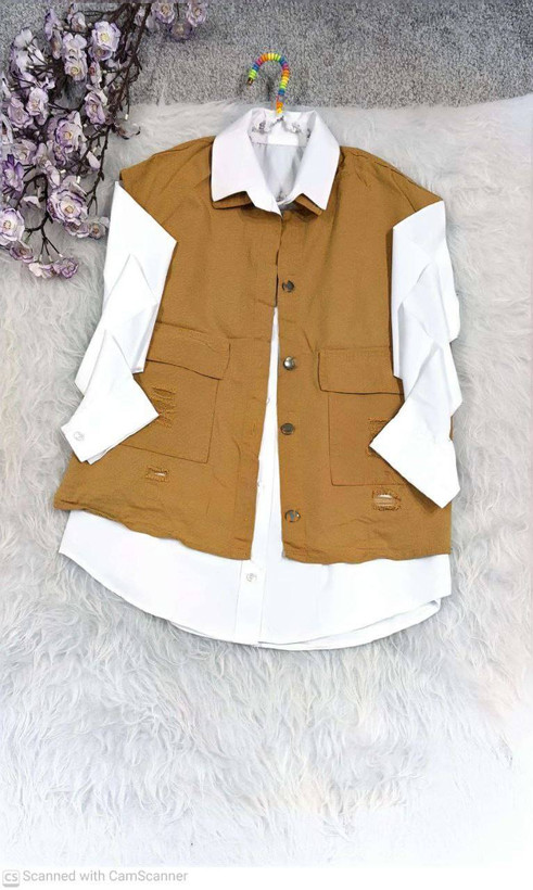 وست و شومیز کتان وداکرون زیبا وجذاب در رنگبندی 🥰 🥰 کد ۷۲۵۵ فاروین