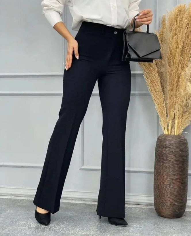 شلوار راسته سورن زیبا وشیک کیفیت تضمینی تکرنگ مشکی 🎀 🎀 کد ۱۰۲۴۹ فاروین