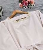 پیراهن وانیا تنخور شیک و زیبا تک رنگ کرم😍🎀کد 13654 کلار