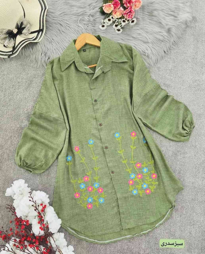 شومیز مانتویی ساناز در رنگ بندی شیک و زیبا 🎀😍کد 13725 کلار