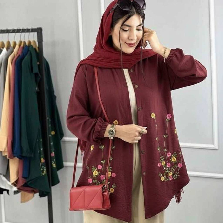 شومیز مانتویی ساناز در رنگ بندی شیک و زیبا 🎀😍کد 13725 کلار