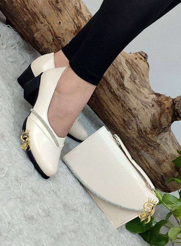 کفش مجلسی ورنی نگینی کیفیت عالی 😍✅100298شریف