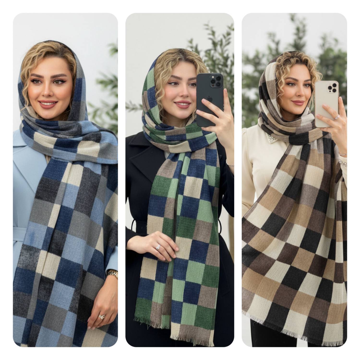 شال ماه تاج زیبا وشیک کیفیت عالی در رنگبندی 🌈 🌈 کد ۷۱۳۰ ستشو