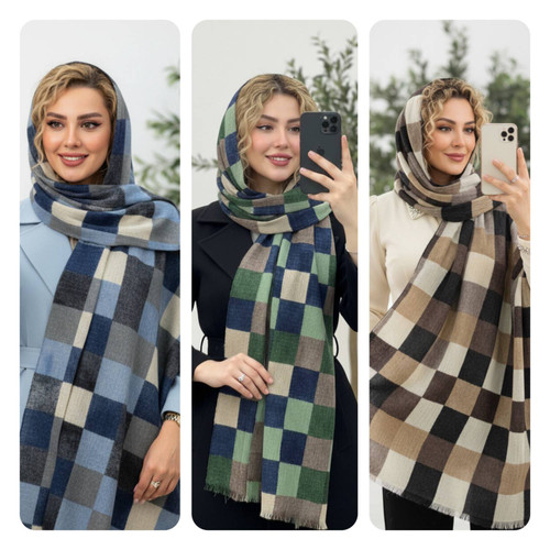 شال ماه تاج زیبا وشیک کیفیت عالی در رنگبندی 🌈 🌈 کد ۷۱۳۰ ستشو