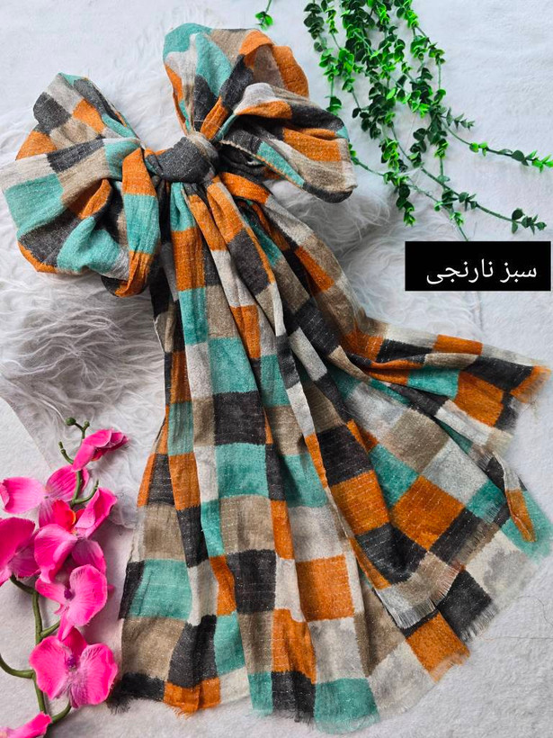 شال ماه تاج زیبا وشیک کیفیت عالی در رنگبندی 🌈 🌈 کد ۷۱۳۰ ستشو