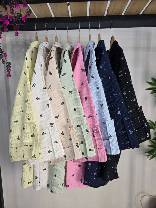 شومیز alo ینزی لمه دار بهاری شیک وخنک در رنگبندی زیبا 🎀 🎀 کد ۱۳۸۸۲ ستشو