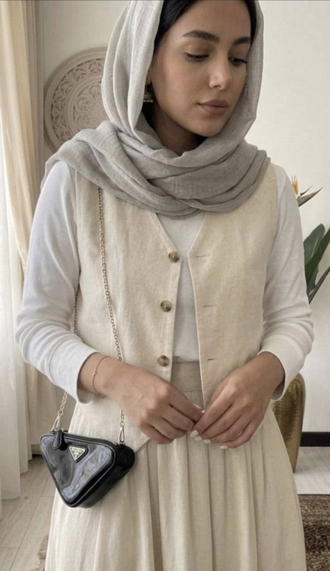 سه تیکه شومیز جلیقه ودامن لنین کتان درجه یک تنخور عالی شیک تکرنگ 🎀 🎀 کد ۱۴۱۰۸ راشین