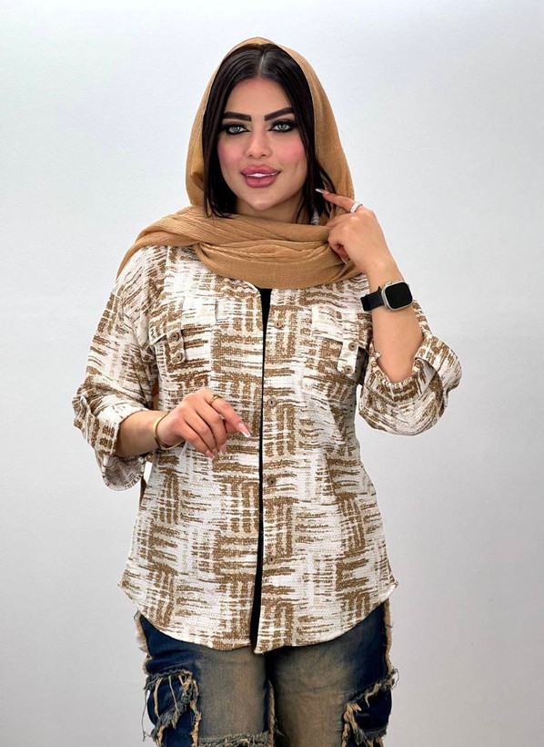 شومیز مانتوی ابرنگی نخی زیبا و جذاب 🌈 🌈 کد ۱۰۲۵۰ فاروین