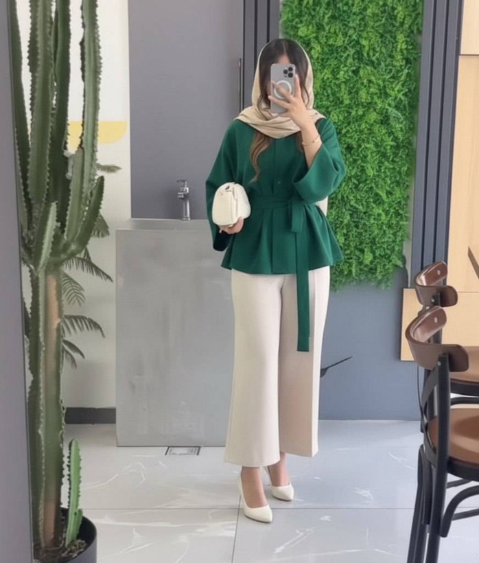 ست مانتو و شلوار بهاره مازراتی اعلا در رنگ بندی کد 4982 سیمو