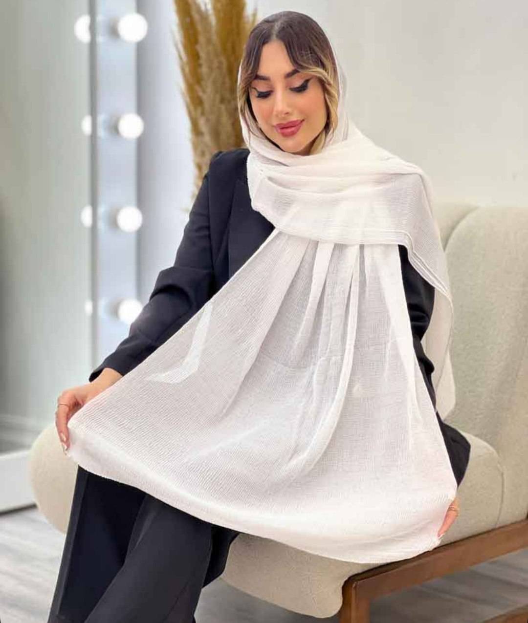 شال برشکا لب لمه دوزی زیبا وشیک در رنگبندی زیبا 🌈 🌈 کد ۱۰۳۷۵ ستشو