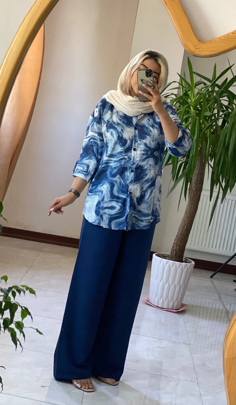 شت شومیز و شلوار ابرنگی🎀💞🛍کد ۲۱۳ آرشیدا