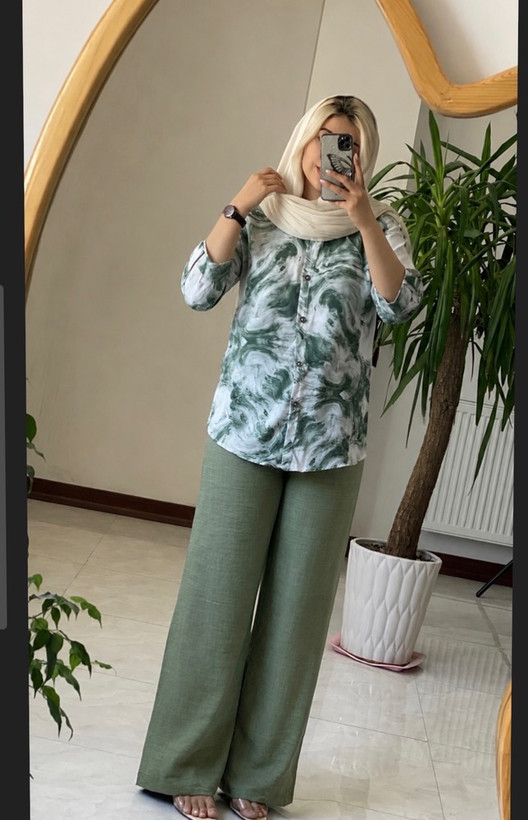 شت شومیز و شلوار ابرنگی🎀💞🛍کد ۲۱۳ آرشیدا