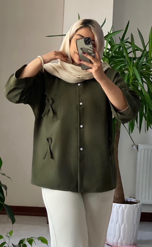 شومیز مانتویی مونا پفکی 🎀💞کد 198 آرشیدا