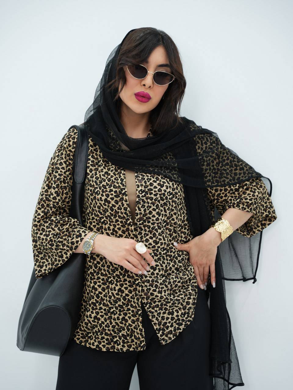شومیز پلنگی روژان زیبا و ترند✅❤️😍13699سارین