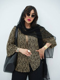 شومیز پلنگی روژان زیبا و ترند✅❤️😍13699سارین