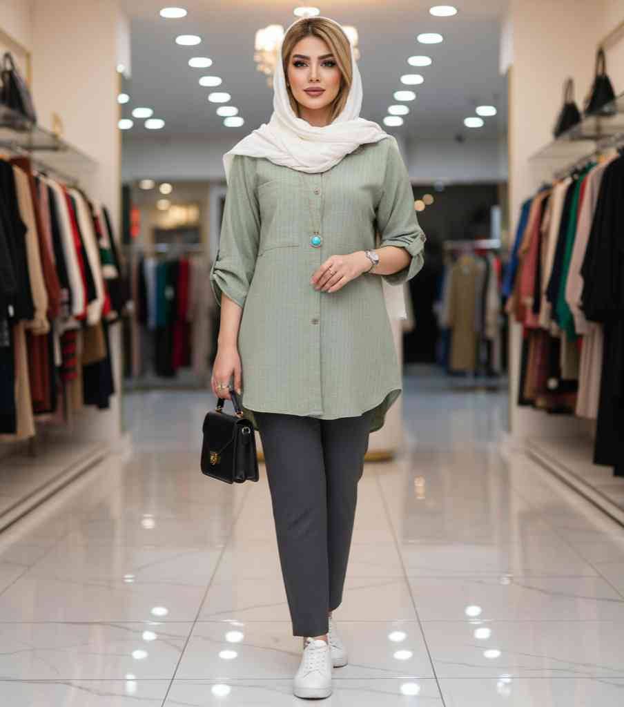 شومیز مانتویی دیپلمات دلوین با کیفیت عالی و قیمت باورنکردنی به دلیل تک رنگ شدن کد7097 والیا
