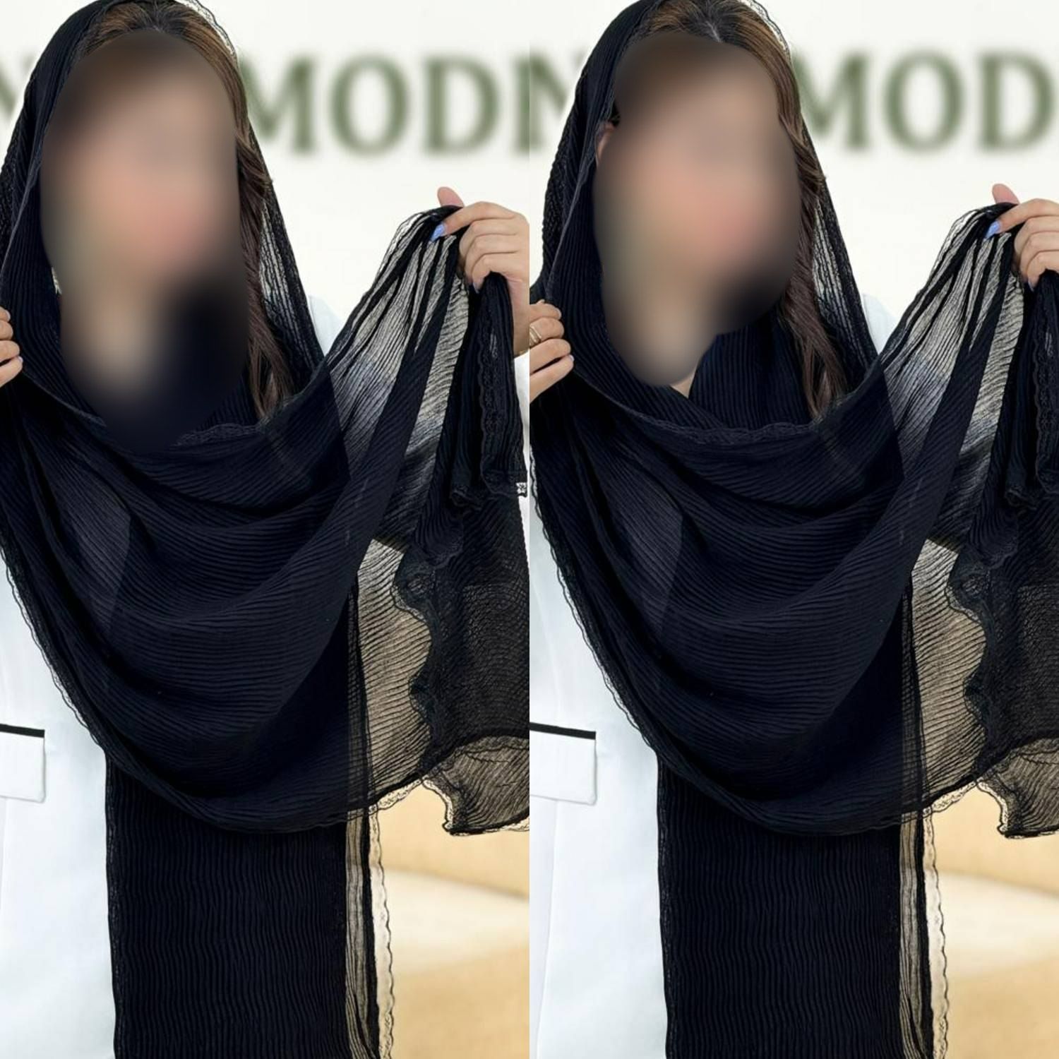 شال پلیسه لبه توری 🎀🌈🌈💯۵۸۲۶ نفیس
