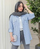 شومیز جیب صلیبی راه راه 🥰🎀کد 589 آدراپانا