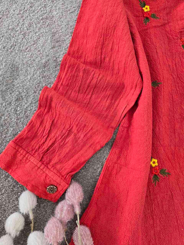 شومیز گل رز تک رنگ قرمز جذاب ❤️🎀کد 7269 کلار