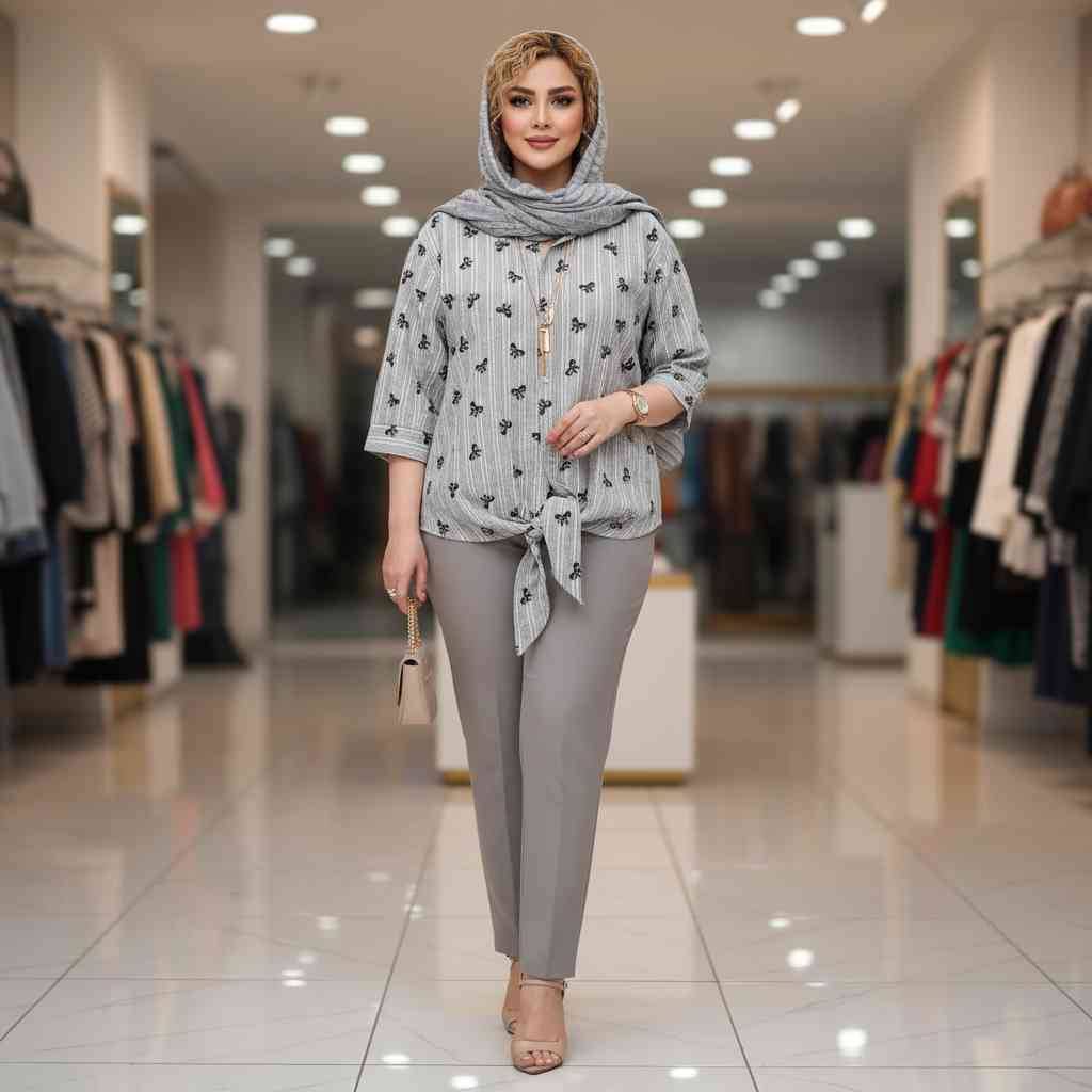 شومیز گره ای در رنگ بندی جذاب 🎀❤️کد 7343 کلار