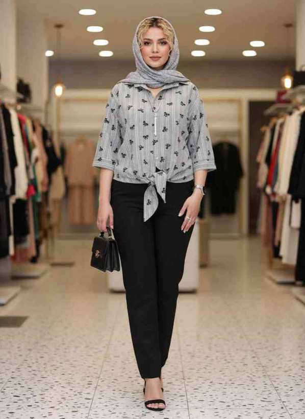 شومیز گره ای در رنگ بندی جذاب 🎀❤️کد 7343 کلار