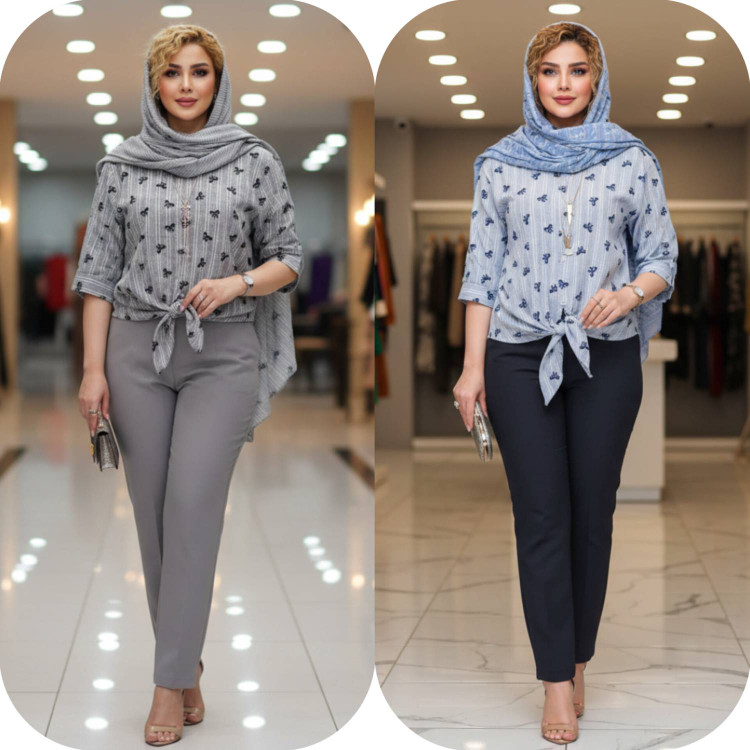 شومیز گره ای در رنگ بندی جذاب 🎀❤️کد 7343 کلار