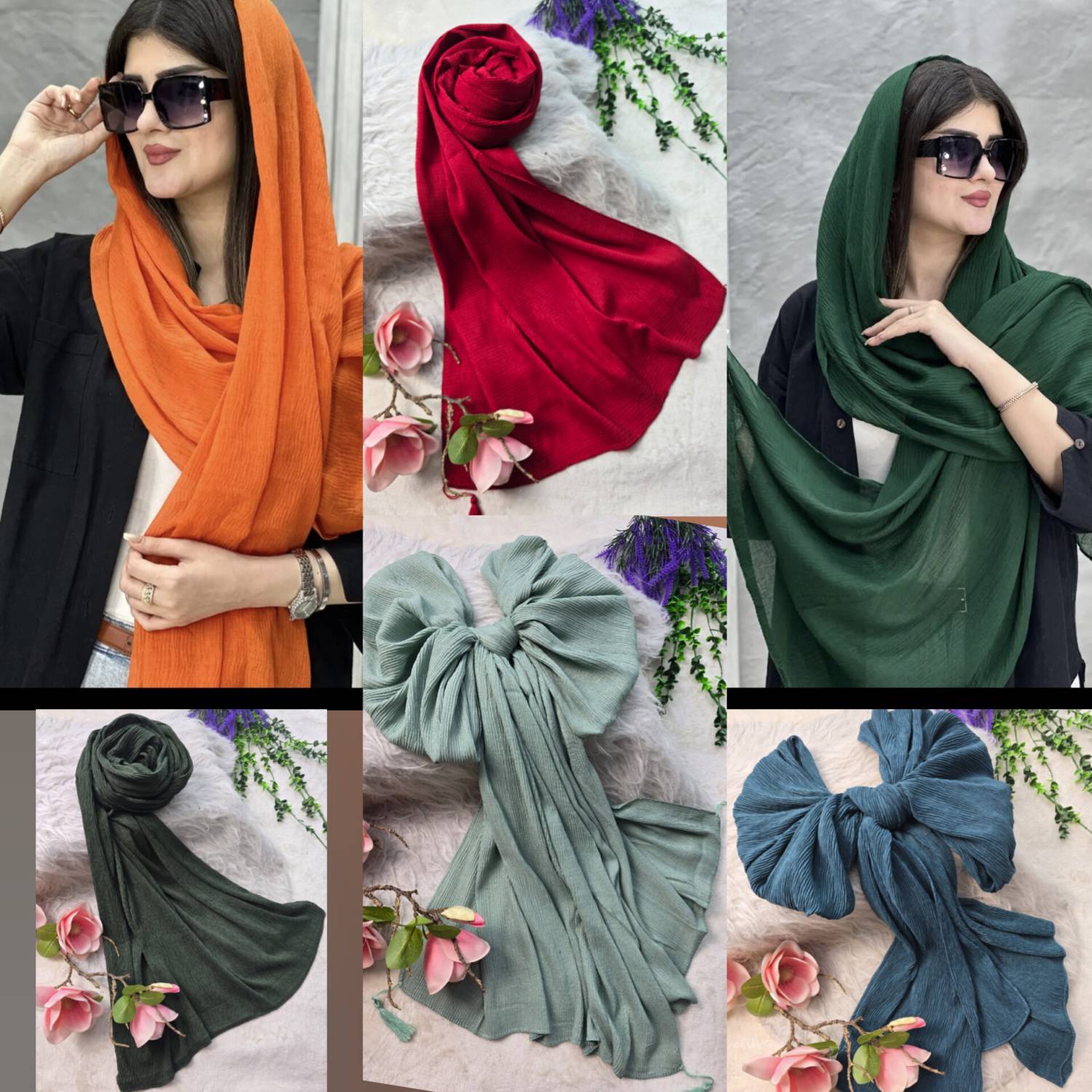 شال بهار پوش برشکا پلیسه زیبا و جذاب در رنگ بندی 🎀 🎀 کد ۱۳۴۳۵ ستشو