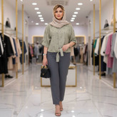 شومیز گره ای Miu تنخور شیک و رنگ بندی زیبا 🎀😍کد 15514 کلار