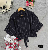 شومیز گره ای Miu تنخور شیک و رنگ بندی زیبا 🎀😍کد 15514 کلار