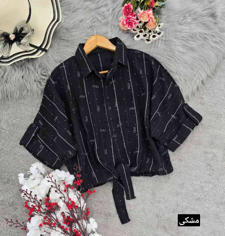 شومیز گره ای Miu تنخور شیک و رنگ بندی زیبا 🎀😍کد 15514 کلار