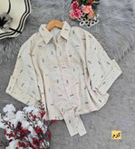 شومیز گره ای Miu تنخور شیک و رنگ بندی زیبا 🎀😍کد 15514 کلار