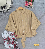 شومیز گره ای Miu تنخور شیک و رنگ بندی زیبا 🎀😍کد 15514 کلار