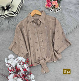 شومیز گره ای Miu تنخور شیک و رنگ بندی زیبا 🎀😍کد 15514 کلار
