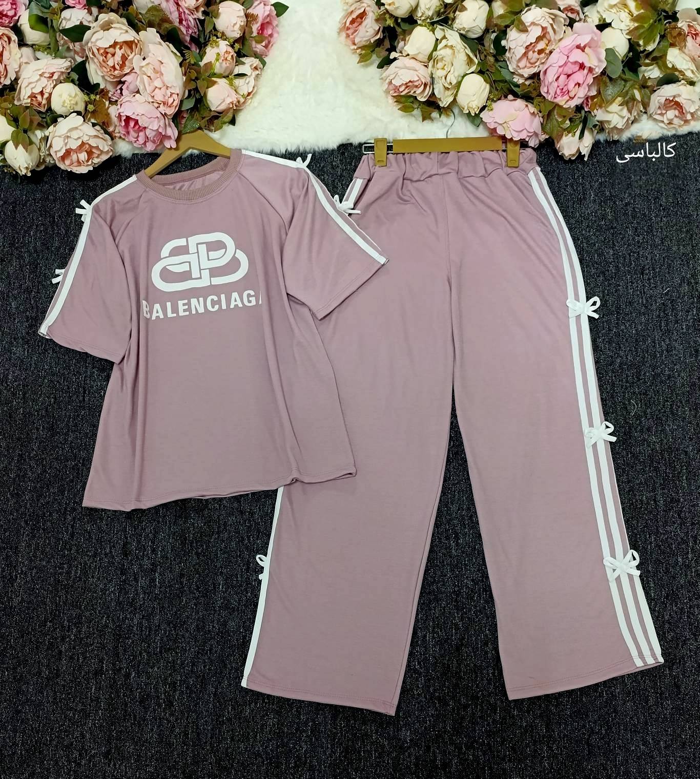 ستشو تیشرت شلوار بالنسیگا پاپیون گلکسی نخ پنبه با کیفیت در رنگ بندی 🎀 🎀 کد ۱۵۴۶۸ مدلند