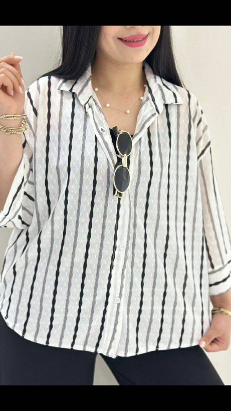 شومیز طهورا نیو تنخور زیبا و دو رنگ جذاب🥰🎀کد 15603 ترمه