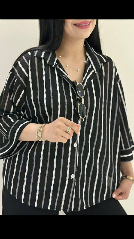 شومیز طهورا نیو تنخور زیبا و دو رنگ جذاب🥰🎀کد 15603 ترمه
