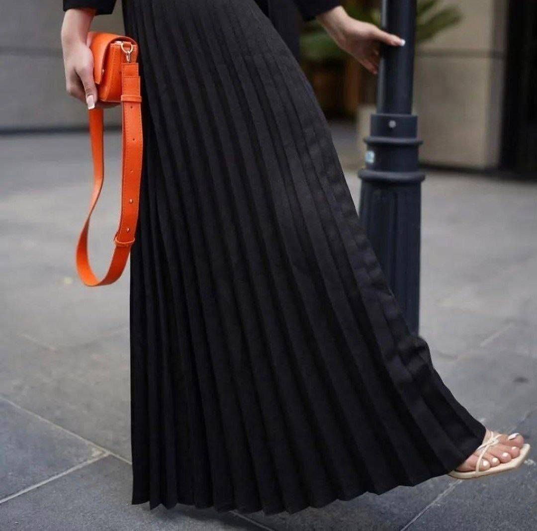 شلوار پلیسه ریز ساتن 🎀🛍۱۴۹۹ نفیس