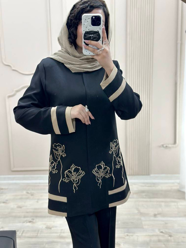 کت شلوار گلدوزی رویا زیبا و مجلسی ❤️✅7588آمیگل